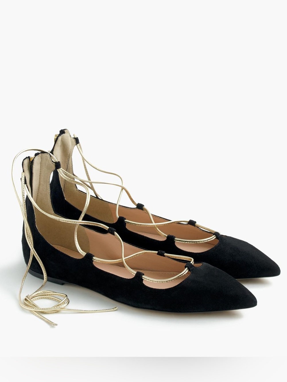 J.Crew Suede Lace-up, Black - EUC